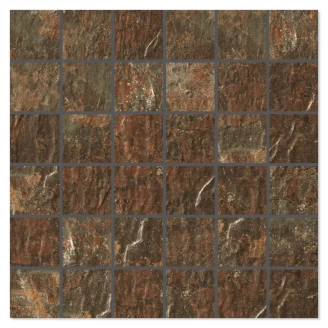 Mosaik Klinker Slate Brun Mat 30x30 (5x5) cm