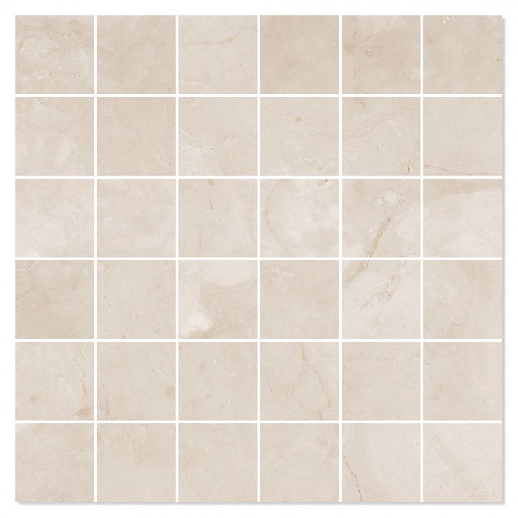 Marmor Mosaik Vægflise Coliseum Beige Mat 30x30 (5x5) cm-0