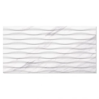 Marmor Klinker Alcamo Carrara Hvid Bølge Mat-Relief 33x66 cm-2