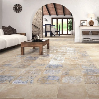 Klinker Antigua Blue-Beige Mat 33x33 cm-2