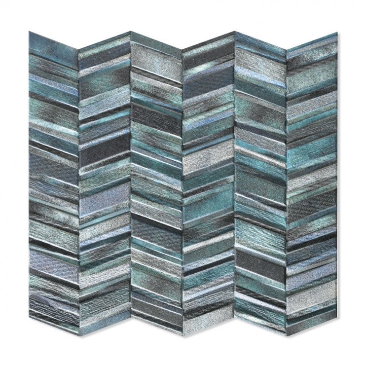 Klinker Chevron Grå Mat-Relief 44x44 cm-0