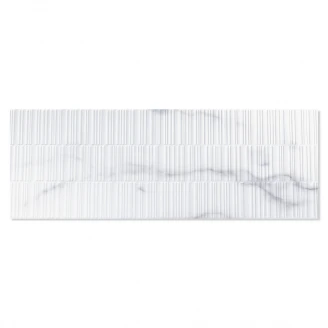 Marmor Vægflise <strong>Michelangelo Carrara</strong>  Hvid Mat-Relief 33x90 cm