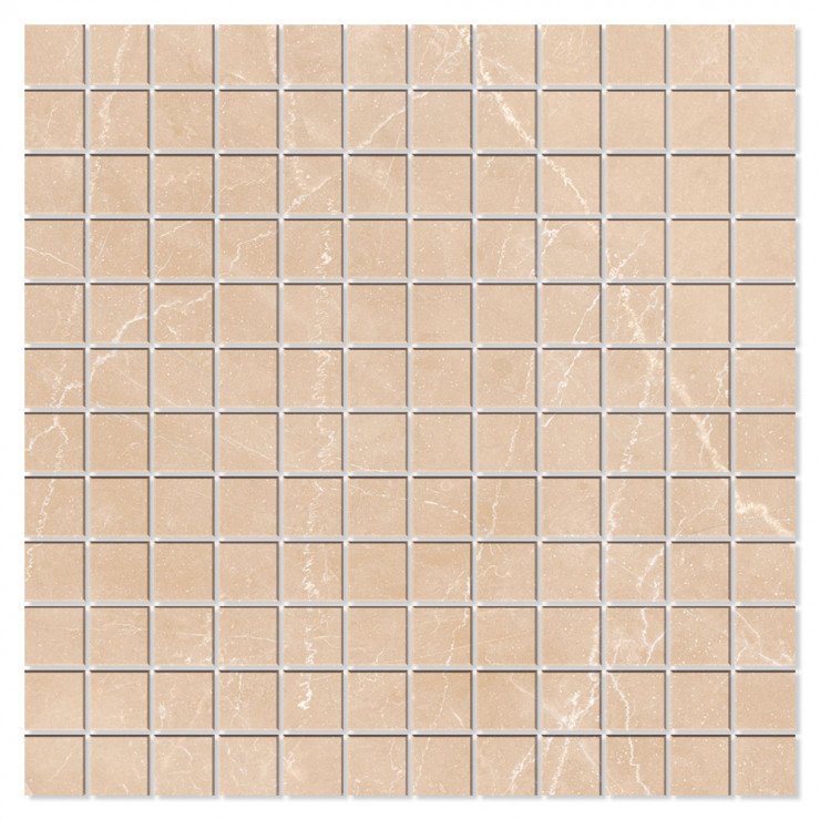 Marmor Mosaik Klinker Bottocino Beige Mat 30x30 (2.5x2.5) cm-0