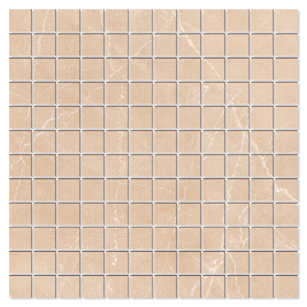 Marmor Mosaik Klinker Bottocino Beige Poleret 30x30 (2.5x2.5) cm