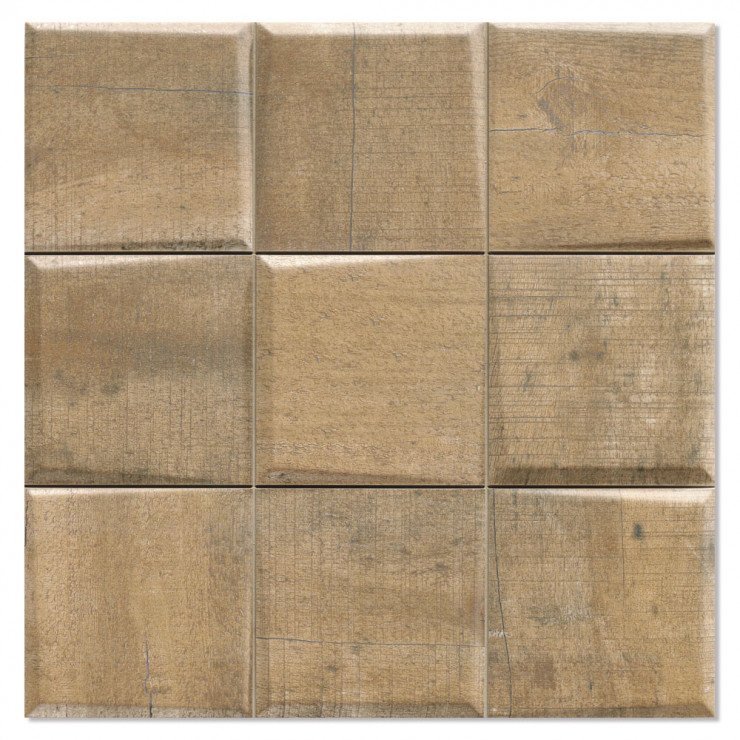 Træklinker Pattern Brun Mat-Relief 33x33 cm-0