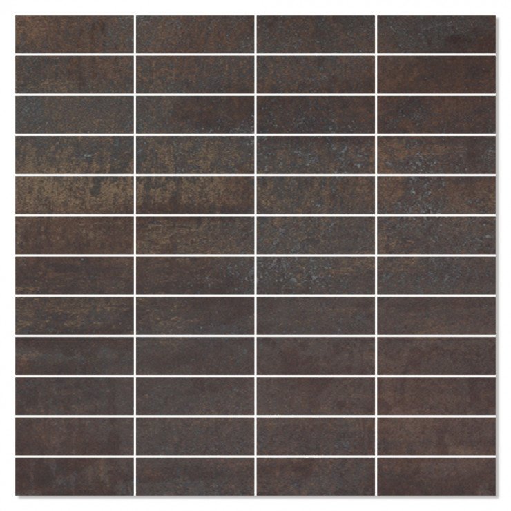 Mosaik Klinker Corten Bronze Mat 30x30 (7.5x2.5) cm-0