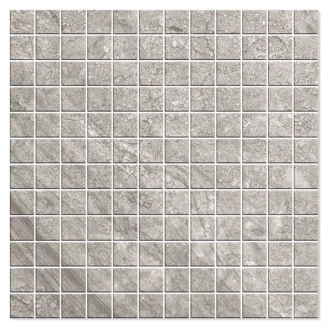 Mosaik Klinker <strong>Litium</strong>  Grå Mat 30x30 (2.5x2.5) cm