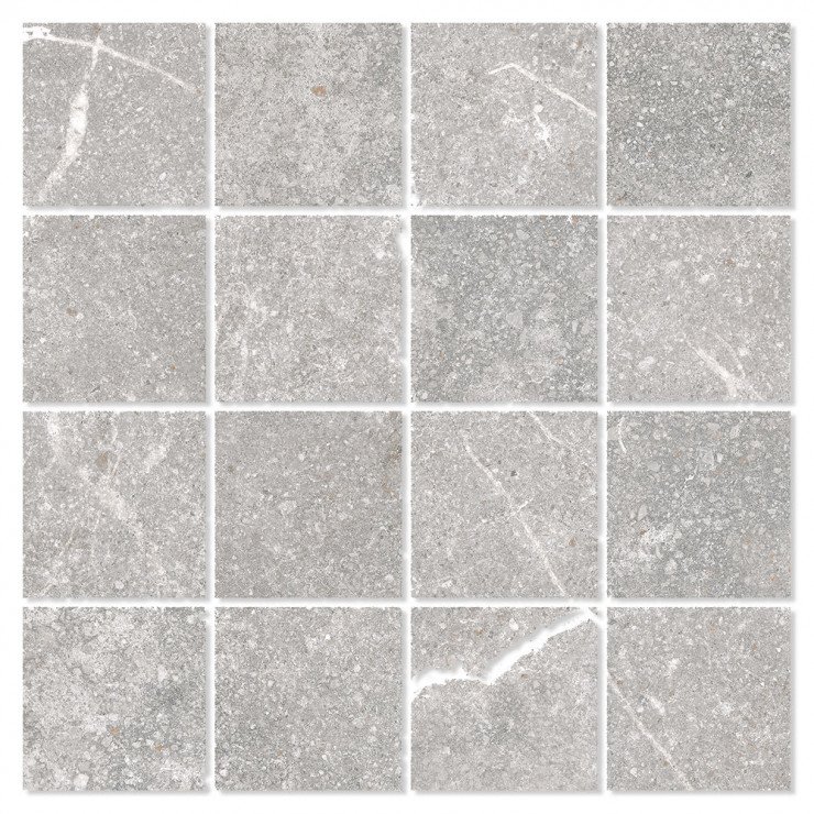 Mosaik Marmor Klinker Marblestone Lysegrå Mat 30x30 (7x7) cm-0