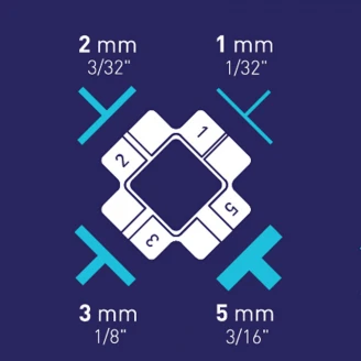 Flisekryds T-form Multi 4x (1/2/3/5mm) 50 st-2