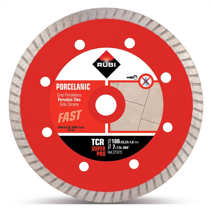 Diamantklinge til porcelænsfliser TURBO TCR-180 SUPERPRO-0