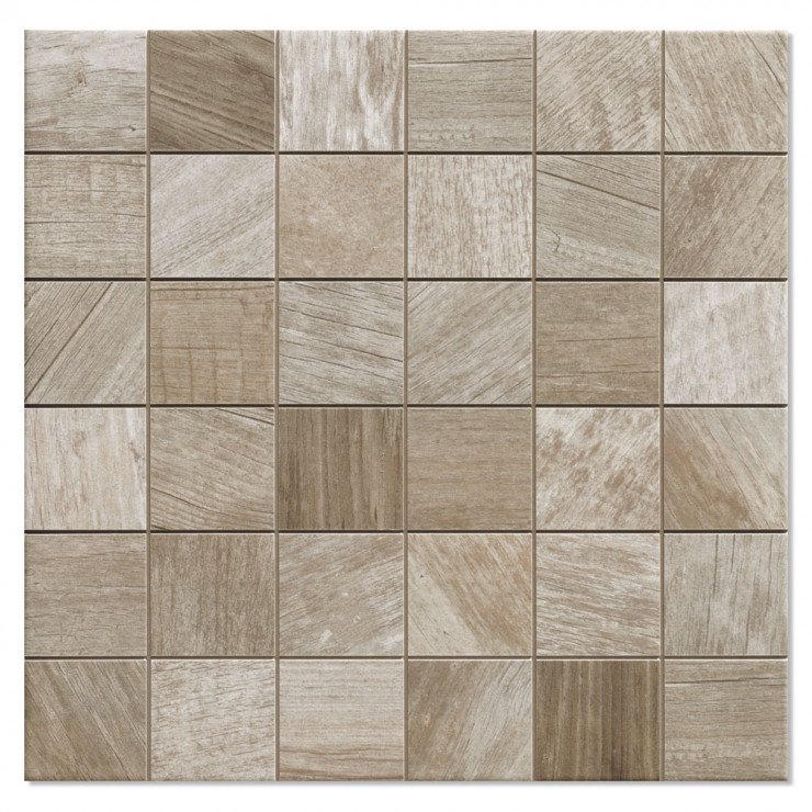 Mosaik Klinker Sequoia Lysebrunt Træ Mat 33x33 (5.5x5.5) cm-0