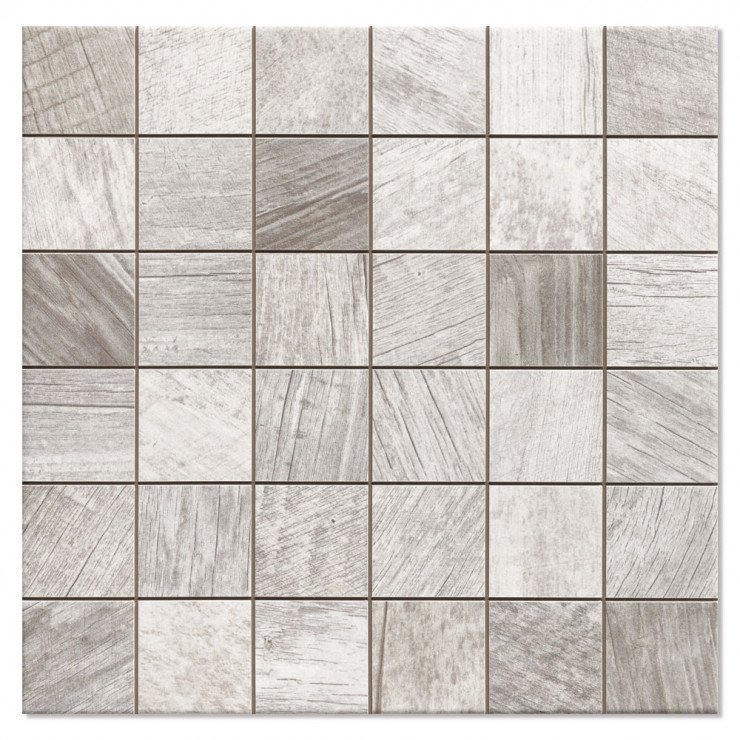 Mosaik Klinker Sequoia Lysegrå Træ Mat 33x33 (5.5x5.5) cm-0