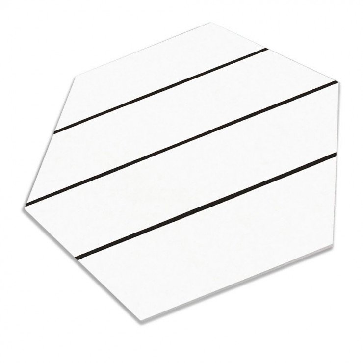 Heksagon Klinker Porto Hex 25 White Line2 Mat 25x22 cm-1