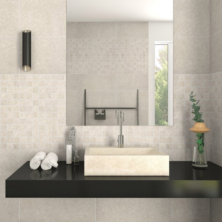 Mosaik Klinker Xtone Beige Mat 30x30 (5x5) cm-1