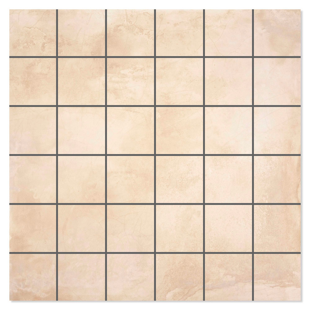 Mosaik Klinker Steelwave Beige Mat 30x30 (5x5) cm