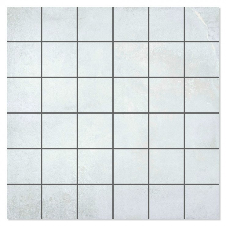 Mosaik Klinker Steelwave Hvid Mat 30x30 (5x5) cm-0