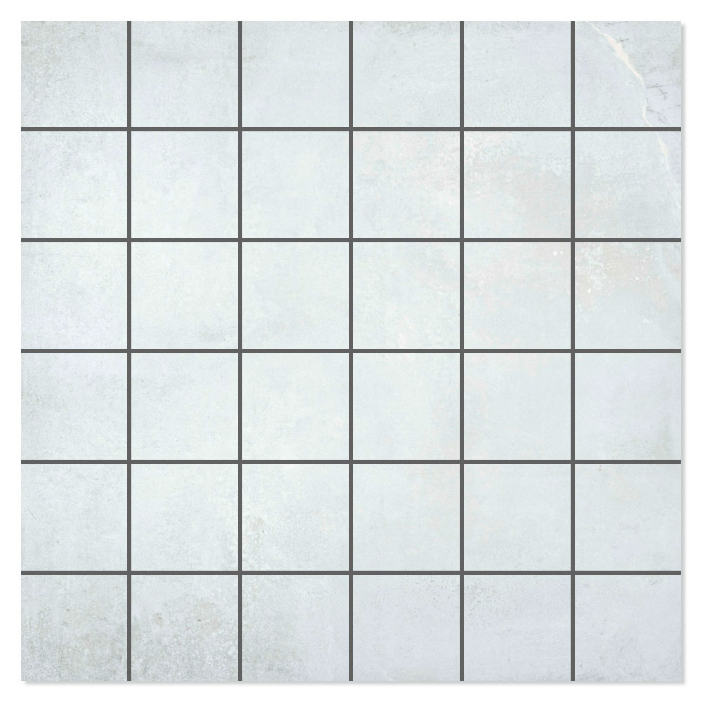 Mosaik Klinker Steelwave Hvid Mat 30x30 (5x5) cm