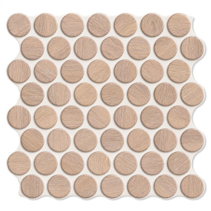 Klinker Circle Beige Mat 31x31 cm-1