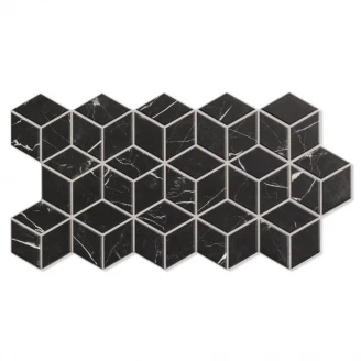 Marmor Klinker <strong>Rhombus</strong>  Sort Diamant Mat 27x51 cm