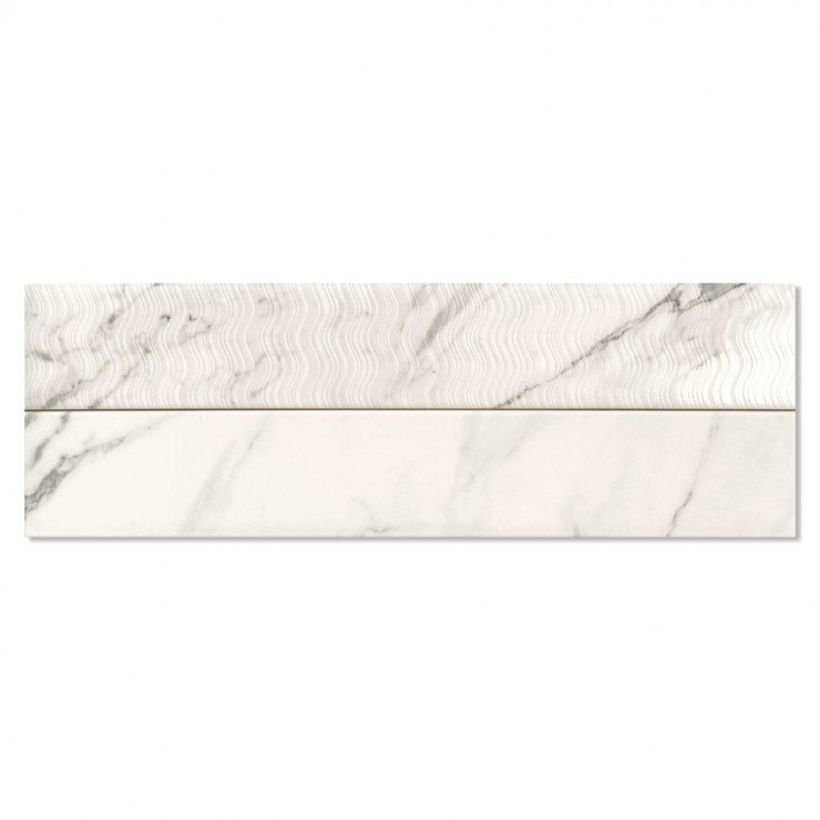 Marmor Klinker Venato Hvid Mat 21x63 cm-0