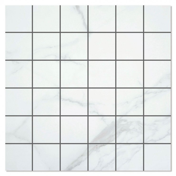 Marmor Mosaik Klinker Purity Hvid Mat 30x30 (5x5) cm-0