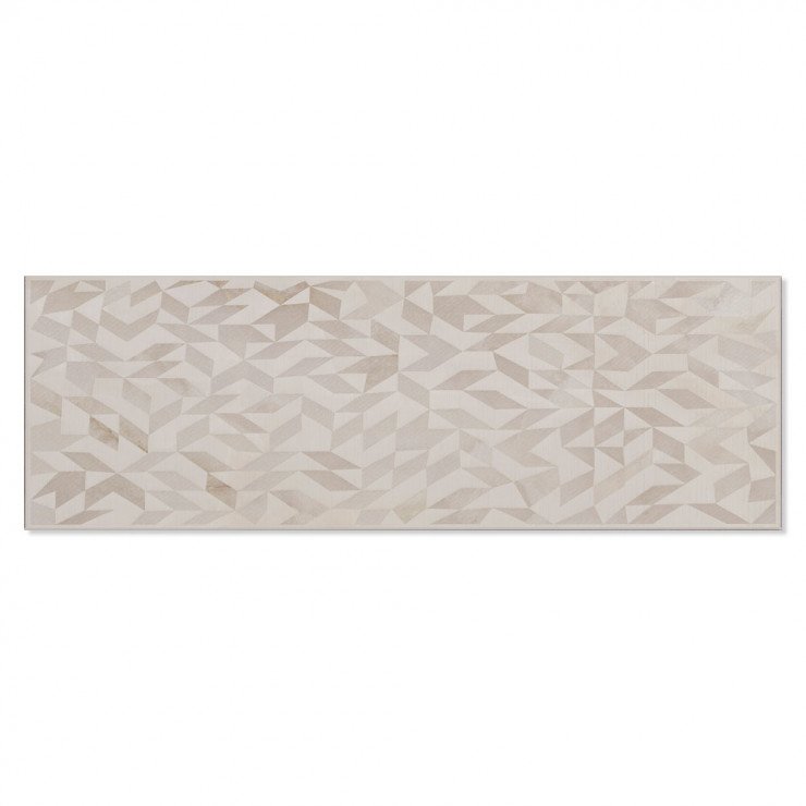 Vægflise Palamo Lys Beige Mønstret Diamant Blank 33x100 cm-0