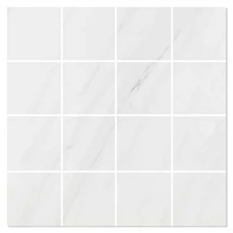 Marmor Mosaik Klinker Campo Hvid Mat 30x30 (7x7) cm