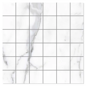 Marmor Mosaik Klinker <strong>Michelangelo Carrara</strong>  Hvid Mat 30x30 (5x5) cm