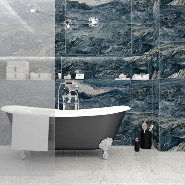 Klinker Blue Marble Blå Poleret 60x120 cm-0