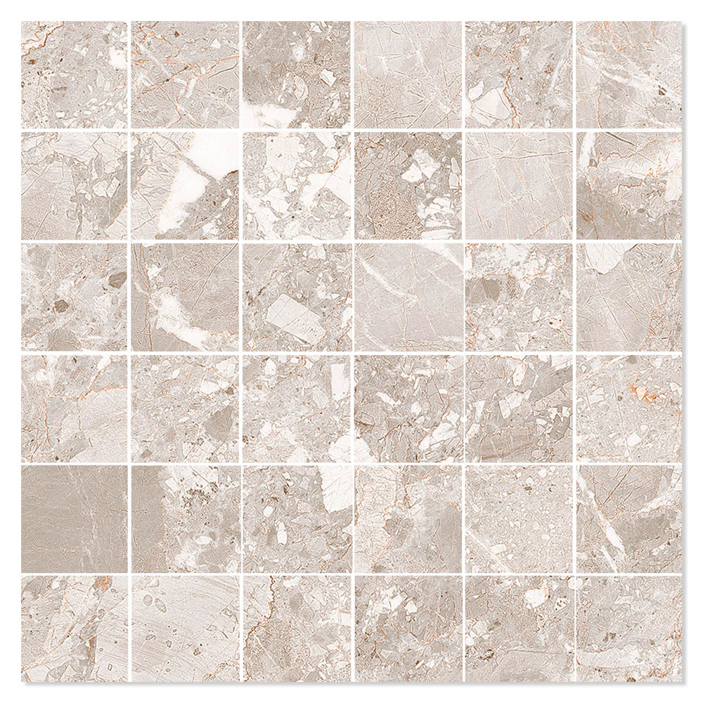 Mosaik Klinker Belcastel Beige Mat 30x30 (5x5) cm