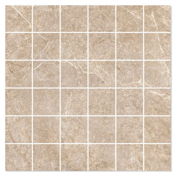 Marmor Mosaik Klinker Evolution Beige Mat 30x30 (5x5) cm-0