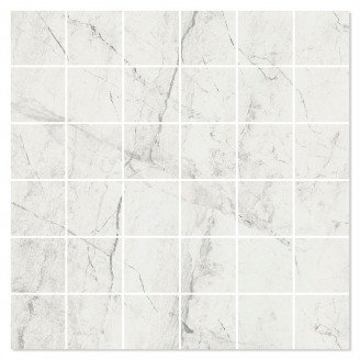 Marmor Mosaik Klinker <strong>Geneva</strong>  Hvid Mat 30x30 (5x5) cm