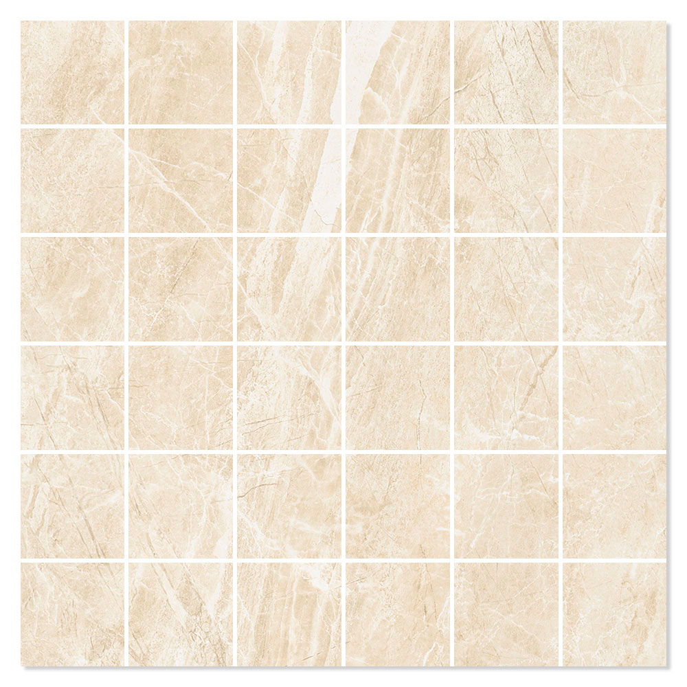 Marmor Mosaik Klinker Geneva Beige Mat 30x30 (5x5) cm