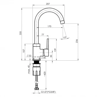 Køkkenarmatur Axton Kobber Glat-2