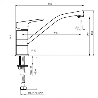 Køkkenarmatur Norton Sort Matt-2