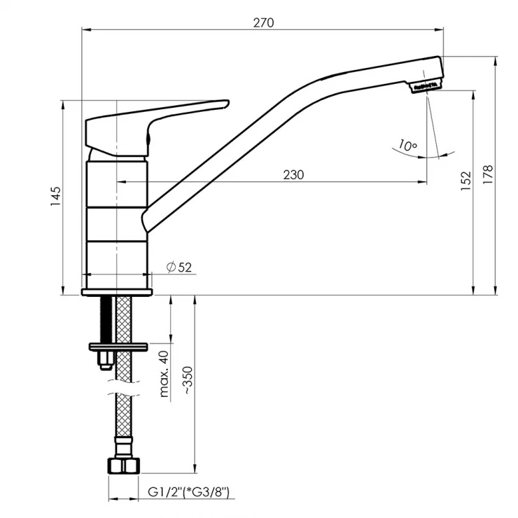 Køkkenarmatur Norton Sort Matt-1