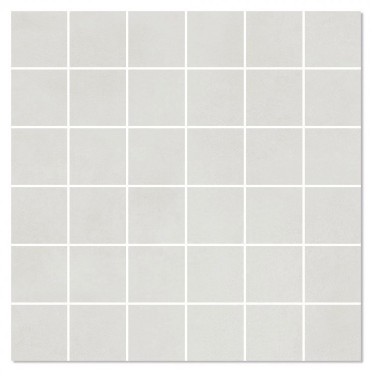 Mosaik Klinker Montana Hvid Mat 30x30 (5x5) cm-0