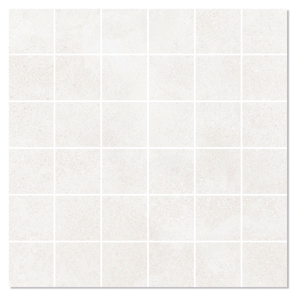 Mosaik Klinker Concreto Hvid Mat 30x30 (5x5) cm