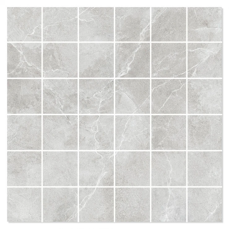 Marmor Mosaik Klinker Emperador Premium Lysegrå Mat 30x30 (5x5) cm-0