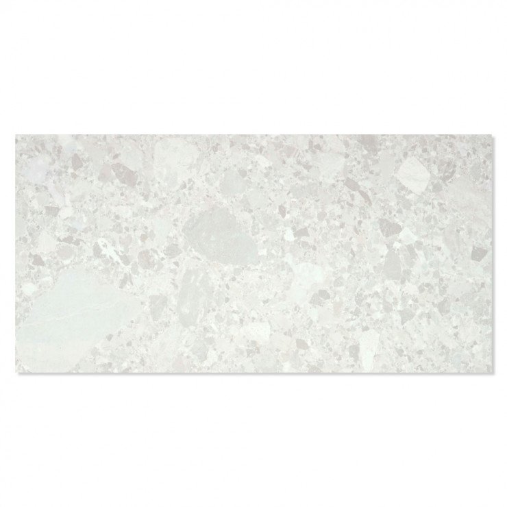 Klinker Stay Terrazzo Hvid Poleret 60x120 cm-1