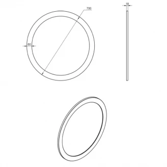 Spejl Lumia med LED Belysning 70 cm-2