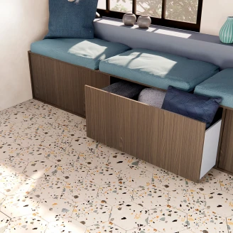 Heksagon Klinker <strong>Terrazzo Colorful</strong>  Beige Mat 20x24 cm