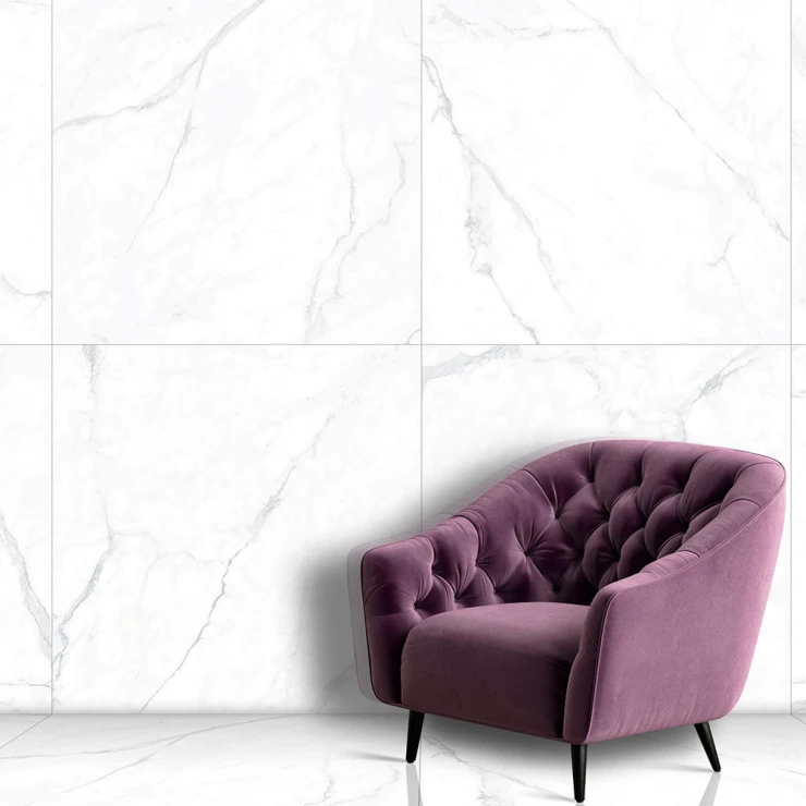 Marmor Klinker Marbleplay Hvid Blank 60x60 cm-0