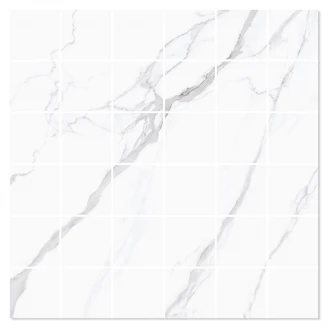 Marmor Mosaik Klinker Marmo Bianco Hvid Mat 30x30 (5x5) cm-2