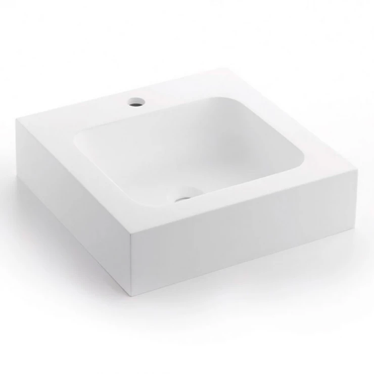 Bathco Håndvask Solid Surface Luena Hvid Matt 45 cm-0