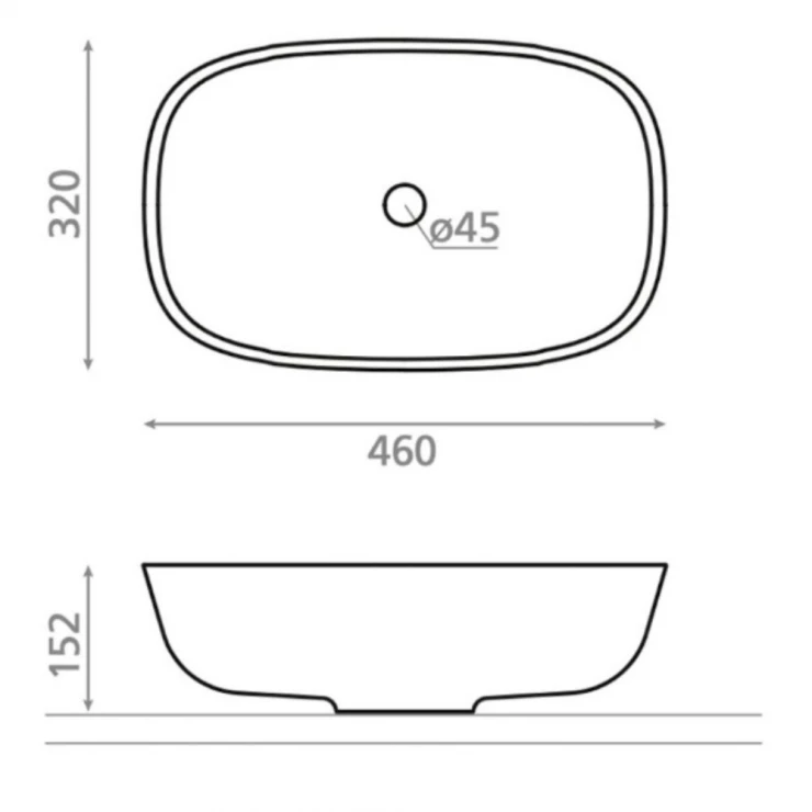 Bathco Håndvask Composite Mendoza Ljusgrå Matt 46 cm-1