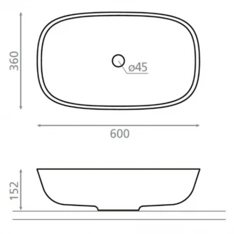 Bathco Håndvask Composite Tucuman Hvid Matt 60 cm-2