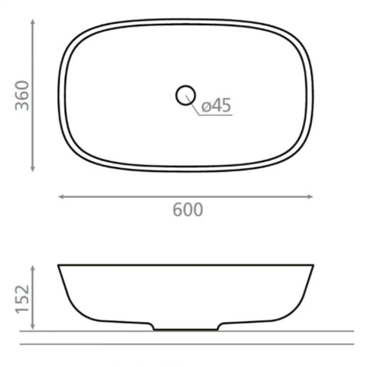 Bathco Håndvask Composite Tucuman Hvid Matt 60 cm-1