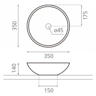 Bathco Håndvask Castellon C Hvid Glat 35 cm-2