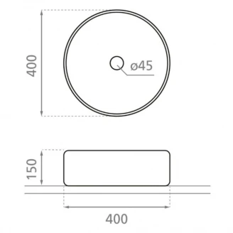 Bathco Håndvask Dinan Hvid Glat 40 cm-2